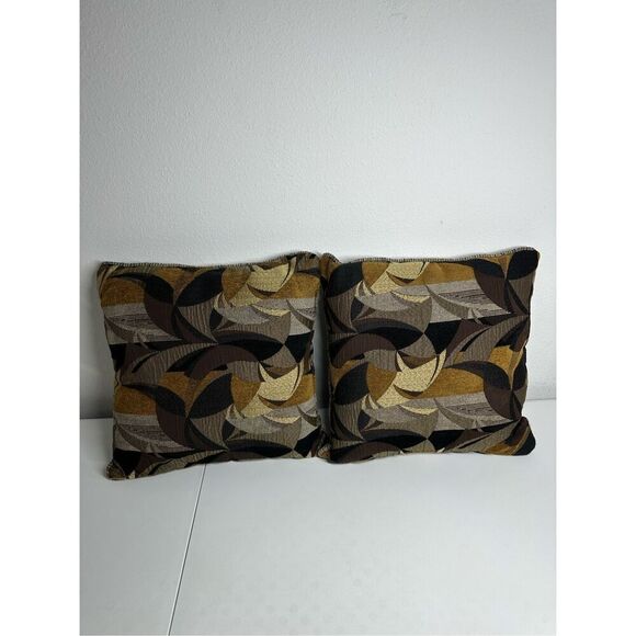 ArtDeco Set of 2 Pillows RADICAL PEPPERCORN MODERN BROWN TONED 18” X18” *Notes - Picture 1 of 9